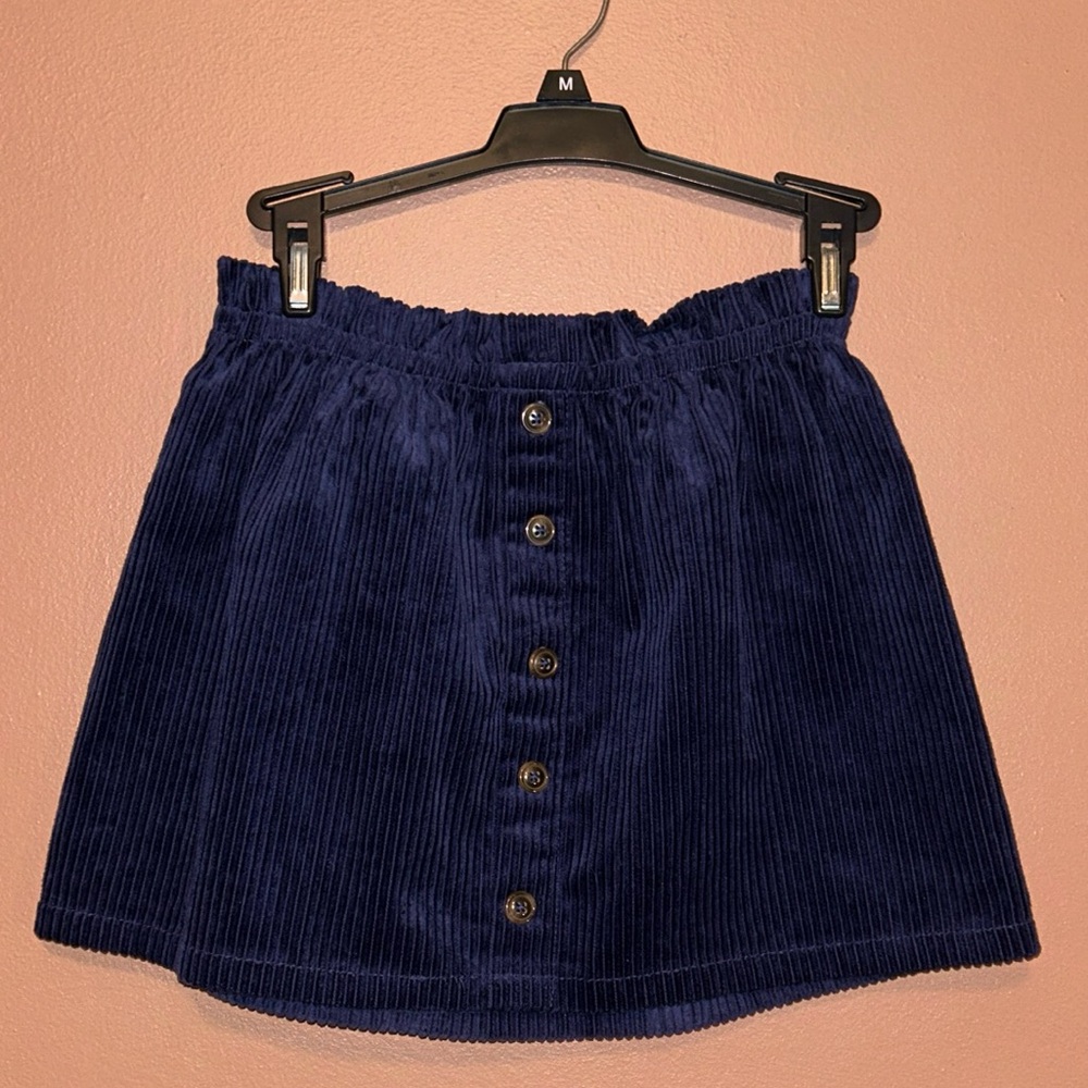 NWT Isaac Mizrahi Kids Collection Girls Size 7/8 M Blue Corduroy Skirt Buttons